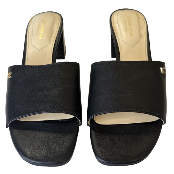 Liz Claiborne LC Bloom Women’s Black Block Heel Slide Sandals 6.5 M Memory Foam - Picture 2 of 6